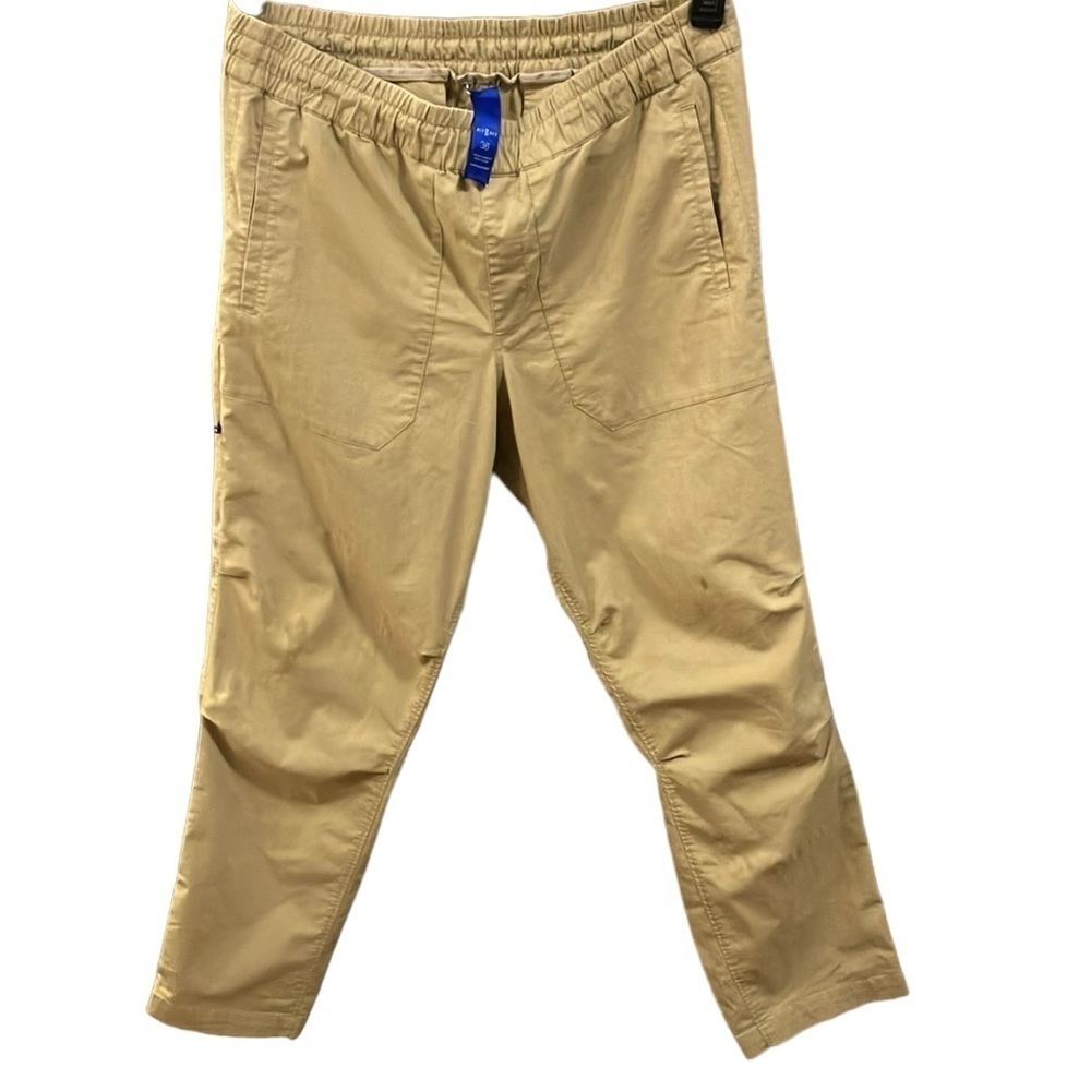 Kit and Ace Khaki Pants Pull On 2” Wide Elastic Waist 5 Pockets 1 Zip Size 36